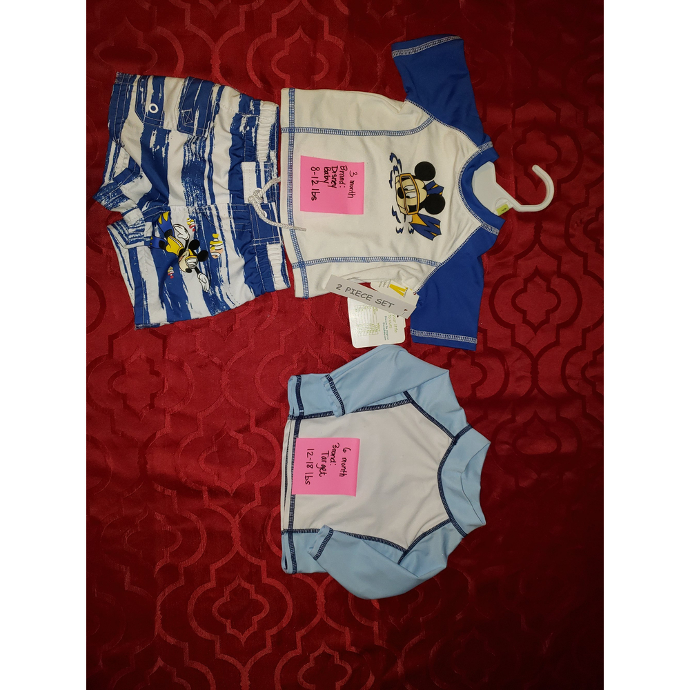 Baby Swimwear (Trunk and Shirt) 3 months and 6 months, New